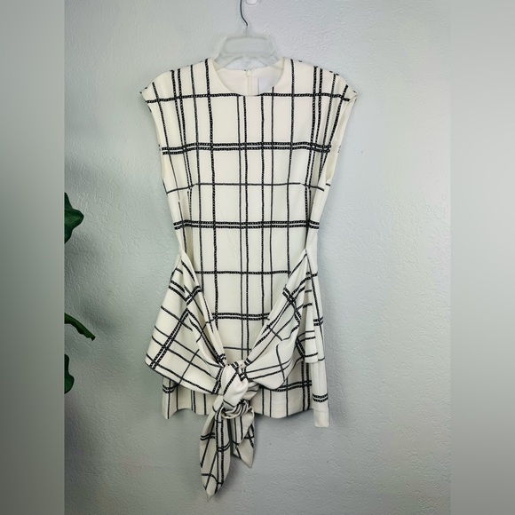 C/MEO Stay Ready Dress in Ivory Rope Tie Front Mini Sleeveless Dress Size Small - Picture 3 of 8